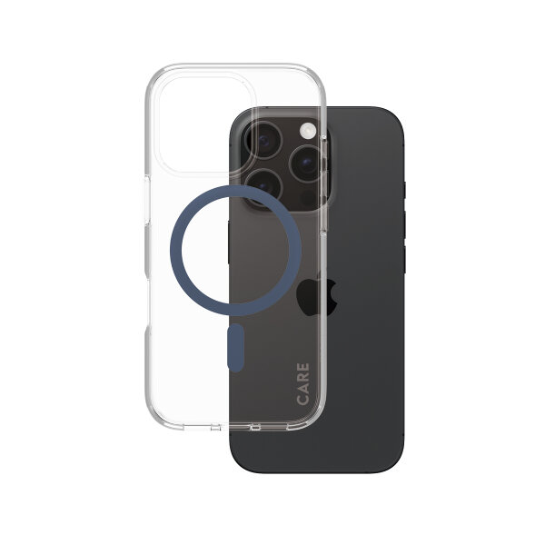 CARE iPhone16Pro Cl-Case Blue-MagSafe