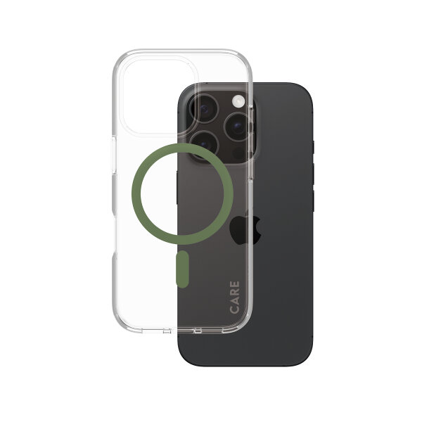 CARE iPhone16Pro Cl-Case Green-MagSafe
