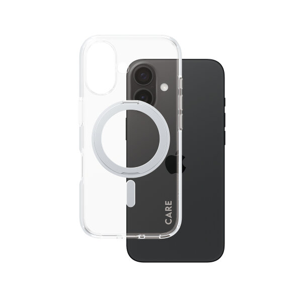 CARE iPhone16 Kickstand-Case silver MS