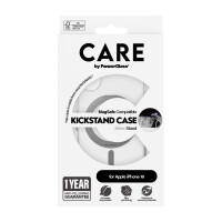 CARE iPhone16 Kickstand Case Silber MagSafe